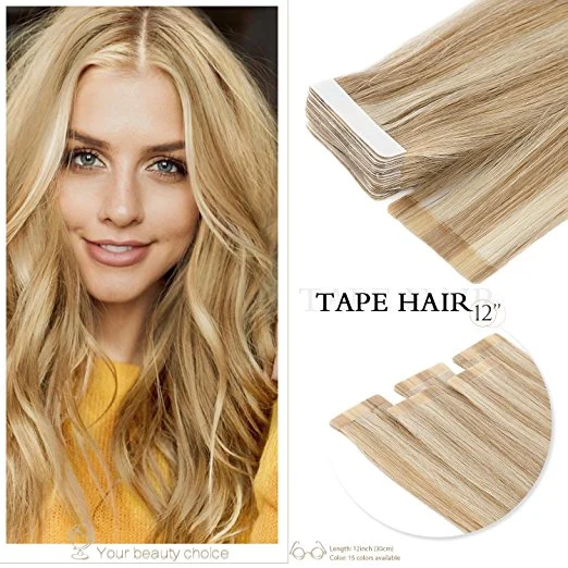 PU Skin Weft Hair Extension Tape in Human Hair Extension (AV-TP16-18/613)