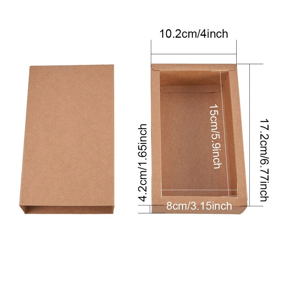 Eco Friendly Kraft Paper Drawer Box Festival Gift Wrapping Boxes for Soap Jewelry Candy Weeding Party Favors Gift Packaging Boxes Browne