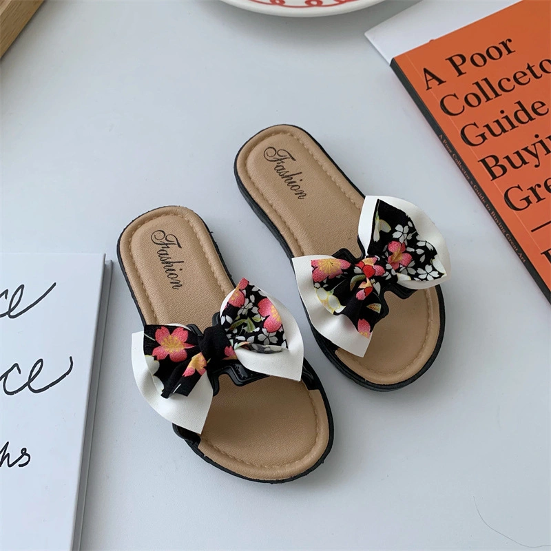 Best Selling Custom Girls Beach Sandals Bow Upper Kids Shoes Sandals for Summer