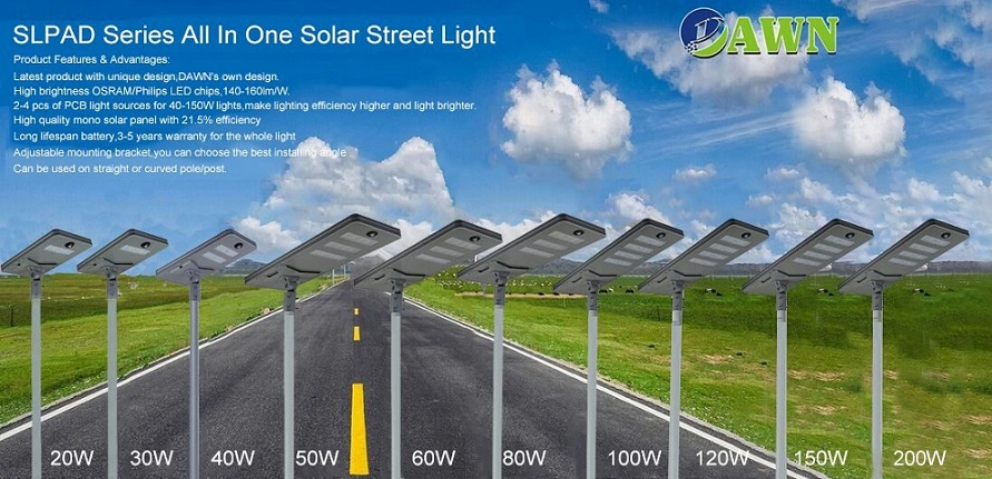 20W/40W/60W/80W/100W/120W/150W/200watts Espanol LED Street Light Solar Lamps