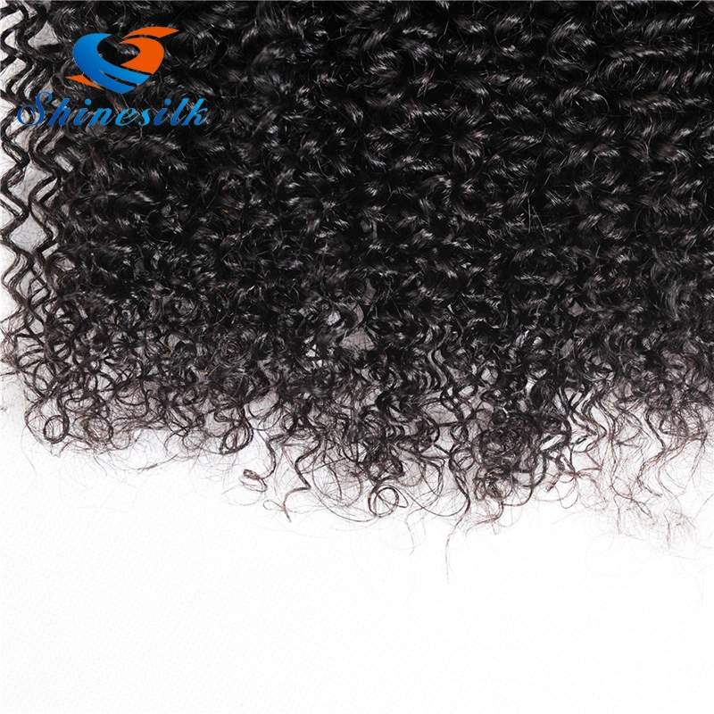 Beauty 1 Piece Mongolian Afro Kinky Curly Human Hair Weaving Natural Black 10-22inch Remy Hair