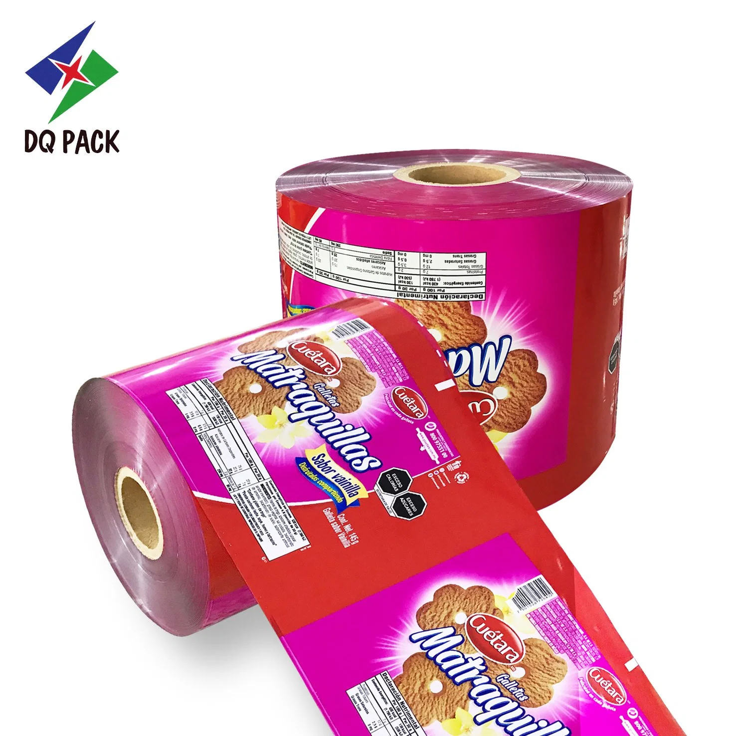 Dq Pack Custom Printed BOPP Plastic Food Packaging Roll Film for Biscuit