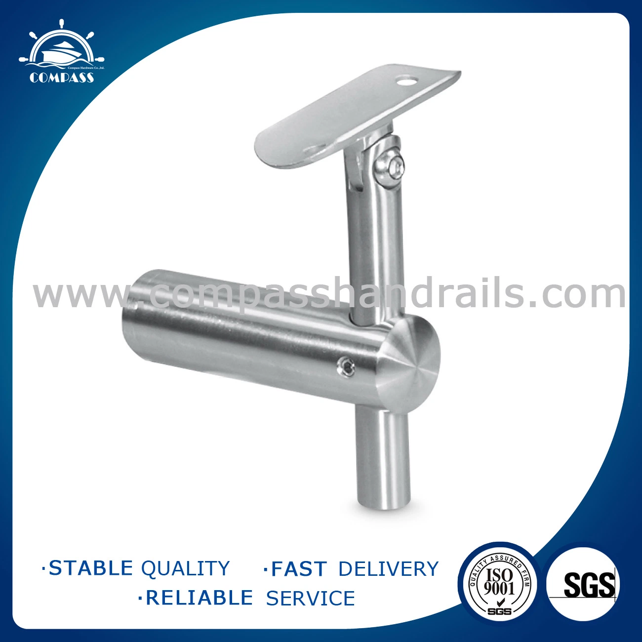 304/316L Rust-Proof Handrail Fitting Stair Parts Installation on Wall Ensure The Safety