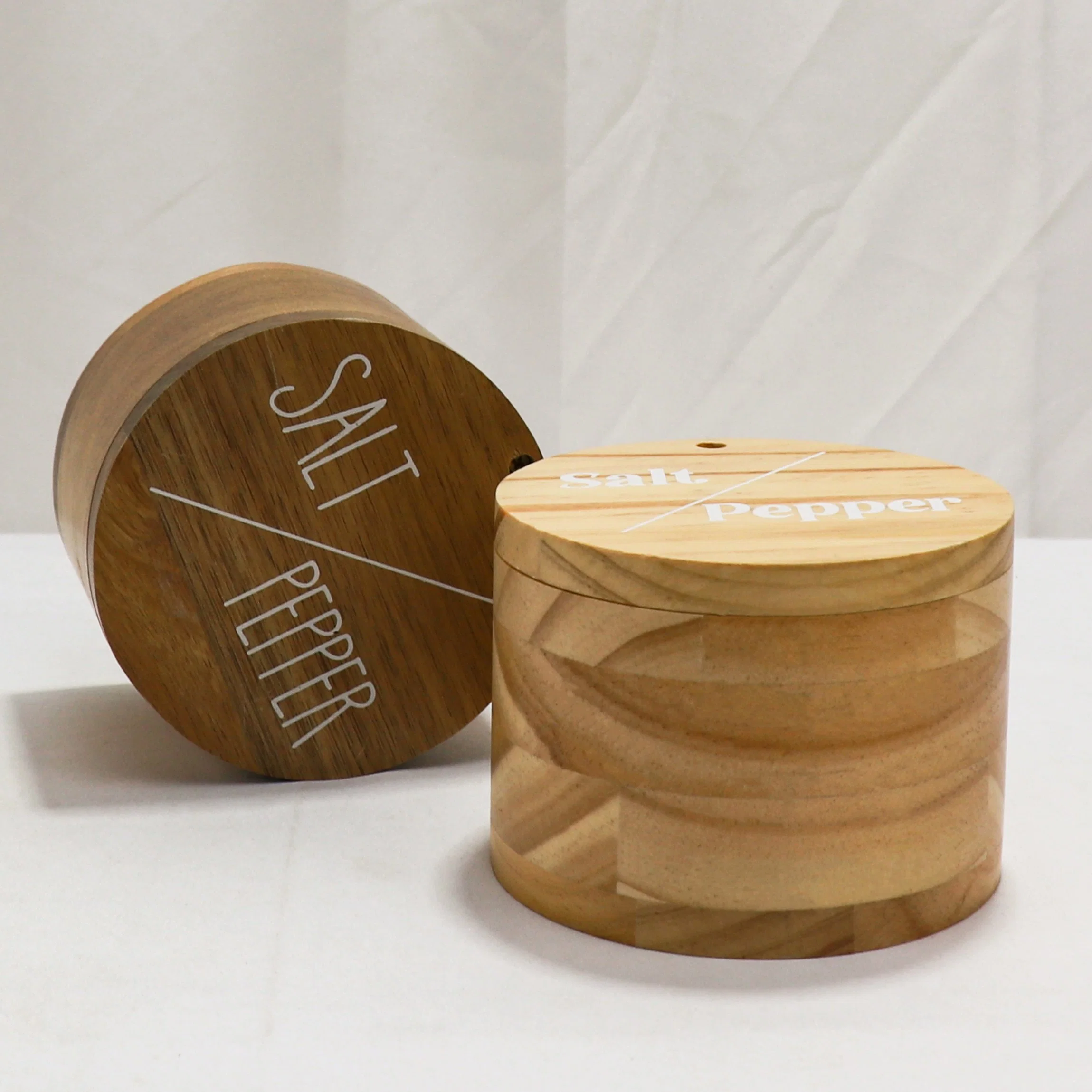 Handmade Wooden Spice Box Round Shape Wooden Spice Box