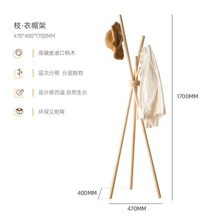 Wooden Coat Rack Tree Standing Creative Clothing Rack Towel Stands Display Rack