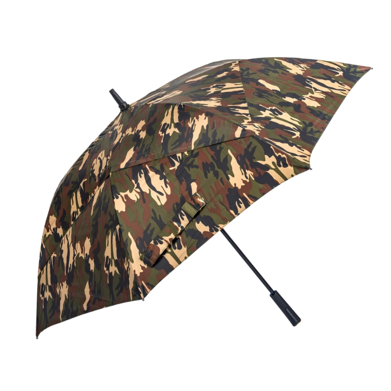 Camuflaje verde del Ejército de fábrica maciza techado Doble/Exterior duradero para los hombres paraguas Golf/Promoción Regalo/