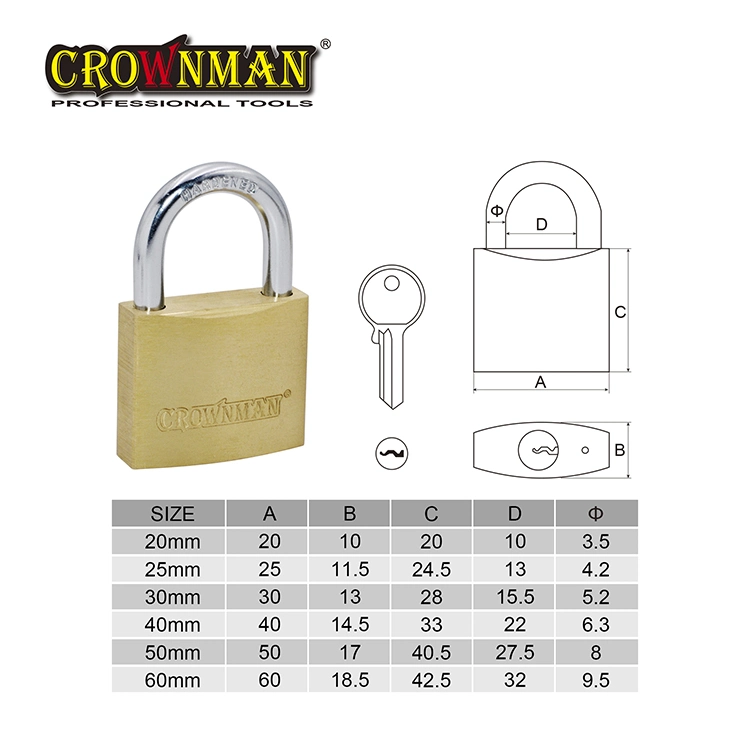 Crownman Heavy Duty Messing Vorhängeschloss mit Messing Material, Kupfer Vorhängeschloss