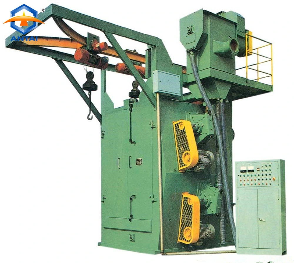 Q378 Series Qingdao Spinner Wheel Blaster Double Hanger Hook Type Shot Blasting Cleaning Machine