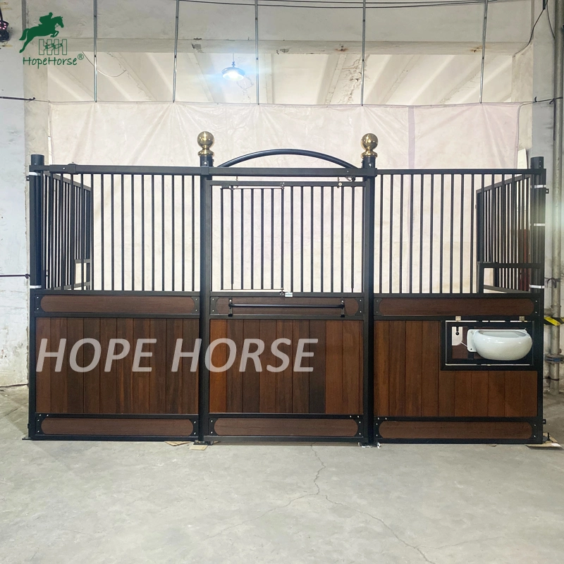 Steel Frame Horse Stall Wooden Panel Stables Horse Stall Boxes