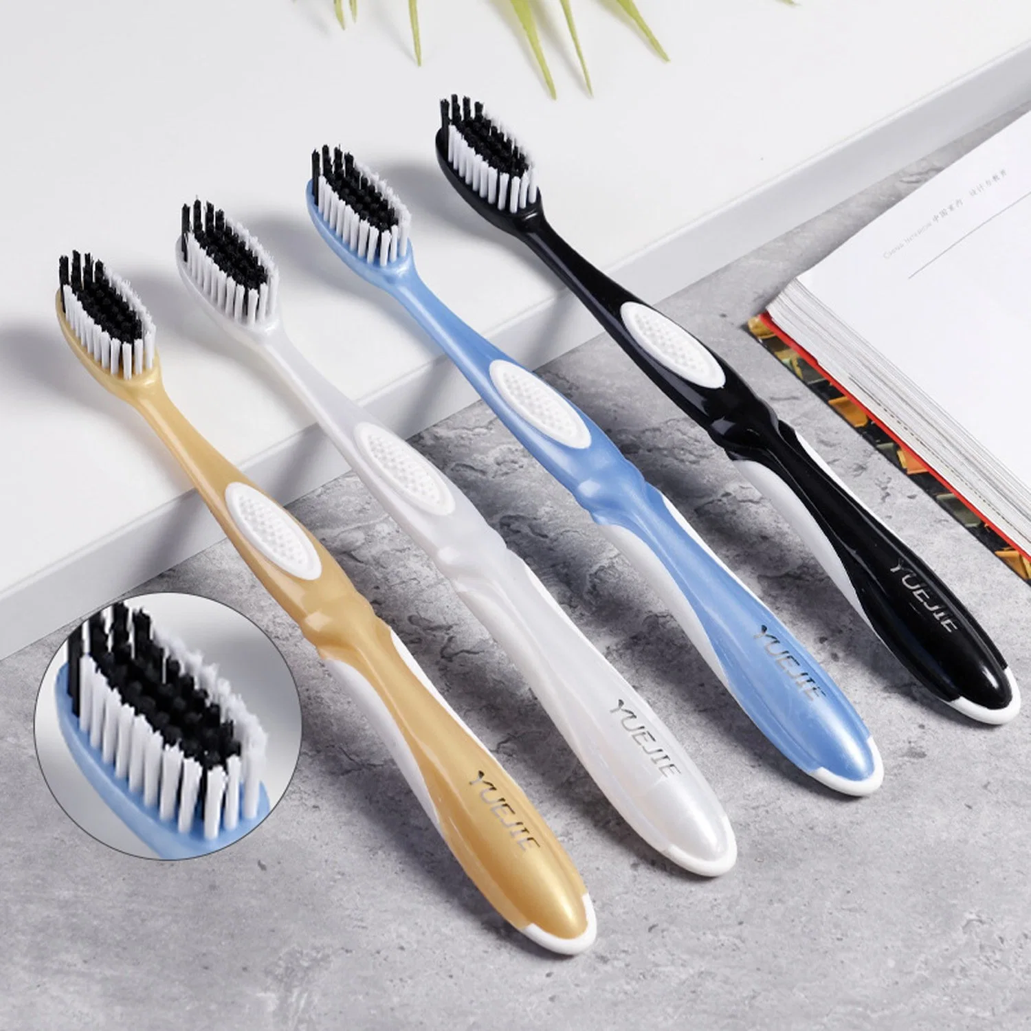 Hard Bristles Firm Hard Multicolor Denture Brush Large Head Manual Travel Toothbrush Adult Toothbrushes