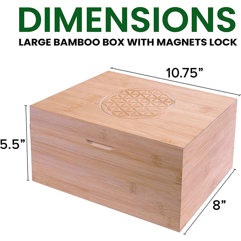 Eco-Friendly Bamboo Box with Hinged Magnetic Lid for Jewelry/Gift/Toy Packing/Storage