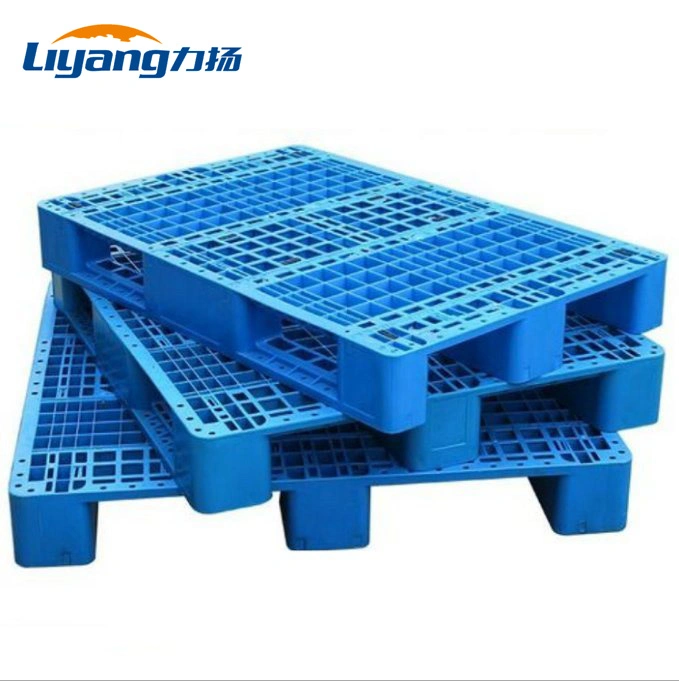 HDPE-Material 1200-1000 3 Laufschienen unten einseitig mit Stahl Rohren Rack Load 1-1,5T Kunststoffpalette