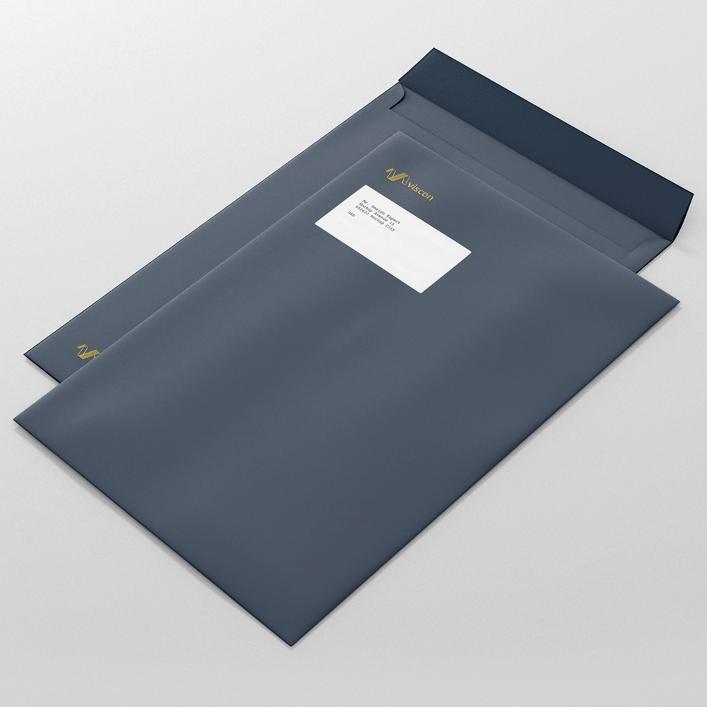 Custom Printing High quality/High cost performance Paper Mailing Envelope with Gold Foil Logo