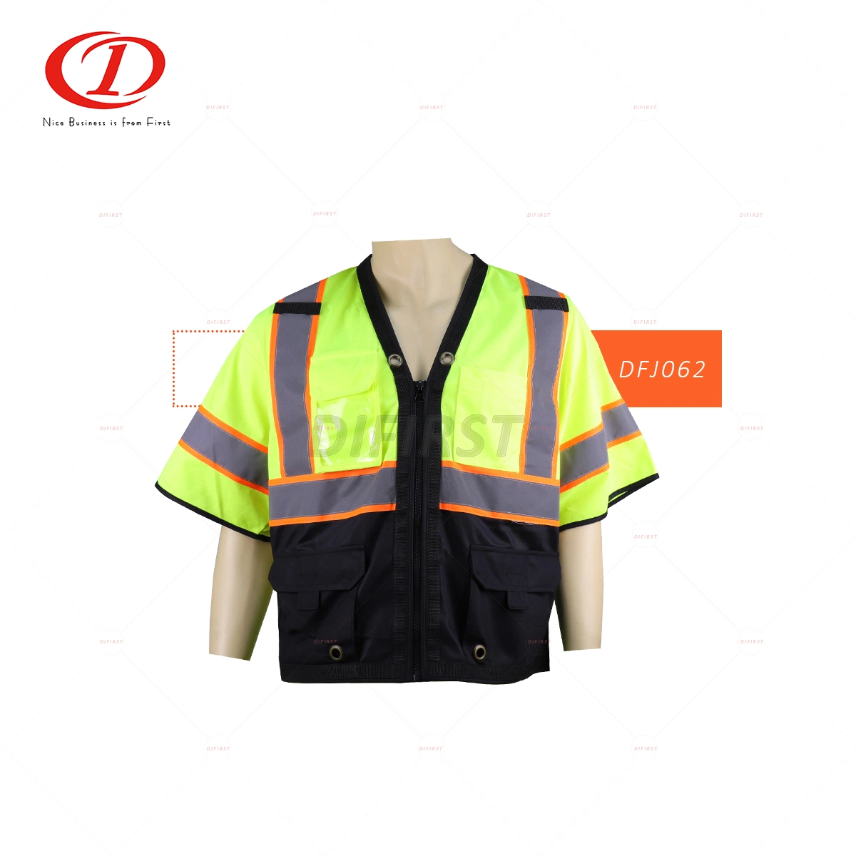 Two Tone Short Sleeve Reflective Vest DFJ062