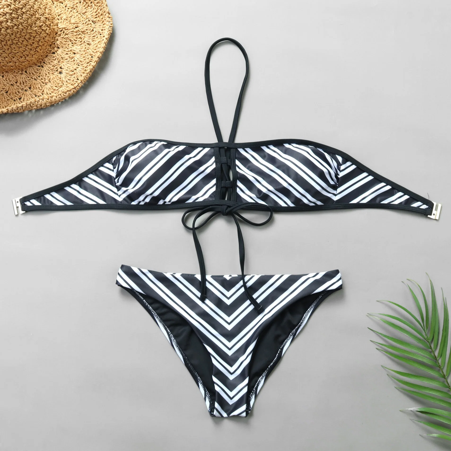 Wholesale/Supplier Fashion Show Sexy Zebra Stripe Halter Top Bikini New Design Woman Swimwear