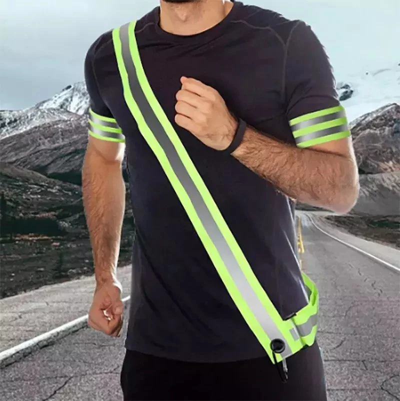 High Visibility Reflective Sash Reflective Belt Adjustable Reflective Safety Strap Belt for Walking in The Dark