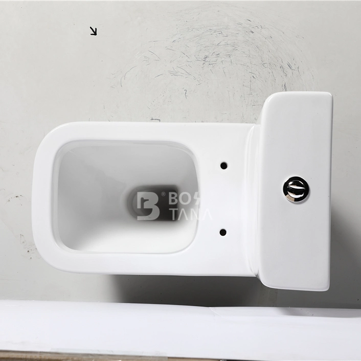 Sanitary Waresquare Design Ceramic P-Trap Two-Piece Toilet Water Saving