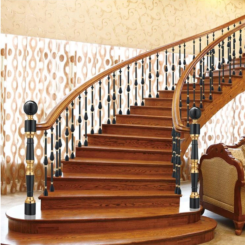 Europen Style Indoor Column Handrail Guardrail Iron Aluminum Alloy Stair Railing