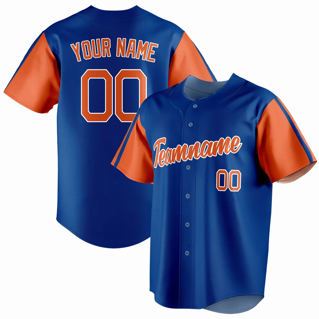 OEM Custom Classical High Quality Sublimated V Neck Polyester Breathable Baseball Jersey