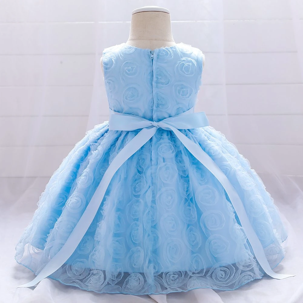 2022 New Arrival Baby Wear Girls Party Flowers Garment Ball Gown Princess Frock Lace Sweet Dress