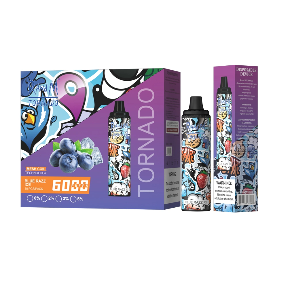 Big d'exportation Montant 6000 inhalations Randm Vape Tornado E cigarette jetable