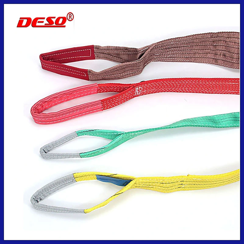 High Tension Eye to Eye Polyester Belt Flat Webbing Sling for Lifting