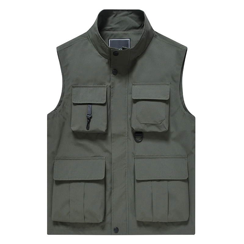 Veste Zipper Custom American Workwear Green Cargo Pockets Khaki Mens Summer Vest Jackets Outer Wear