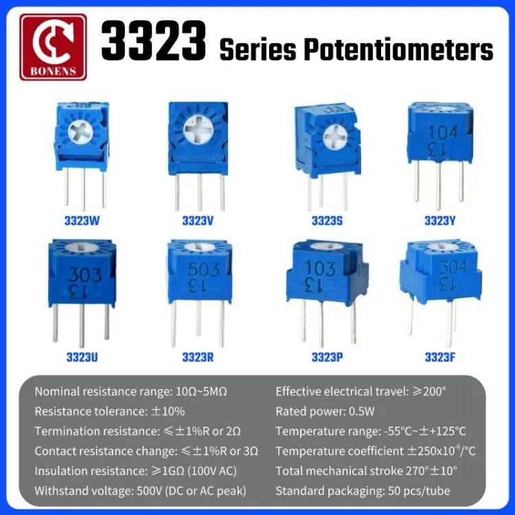 Multiturns Multi-Turn Adjustable Ceramic Trimmer Potentiometer 1K 102 203 20K Ohm Trimpots 500K 5K Trimming Potentiometer