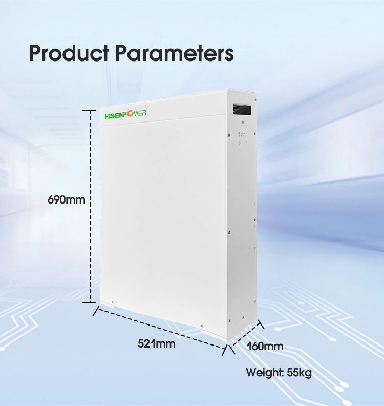 Batería de Energía Solar baterías LiFePO4 51,2V Powerwall la batería de montaje en pared