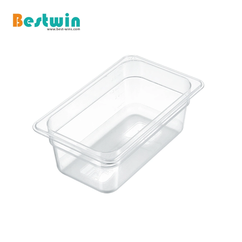 Gn 1/4 Polycarbonte Contenedor de almacenamiento de Comida de plástico PC Gn Pan para Restaurante