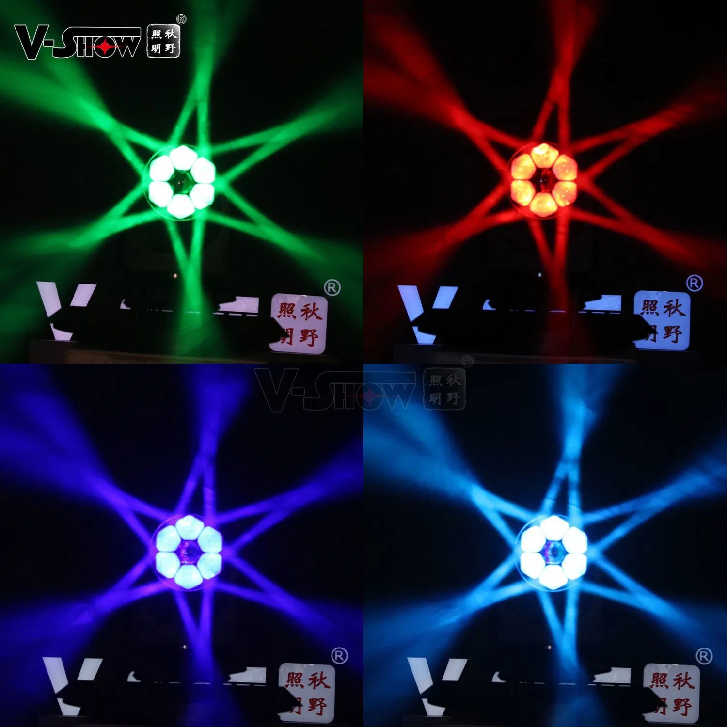 V-Show DJ Stage KTV نادي ليلي معدات حفلة موسيقية شعاع LED شاربي زووم زاوية 4-60 درجة ضوء شعاع LED Wash Beam 7 * 40 ضوء متحرك المرحلة