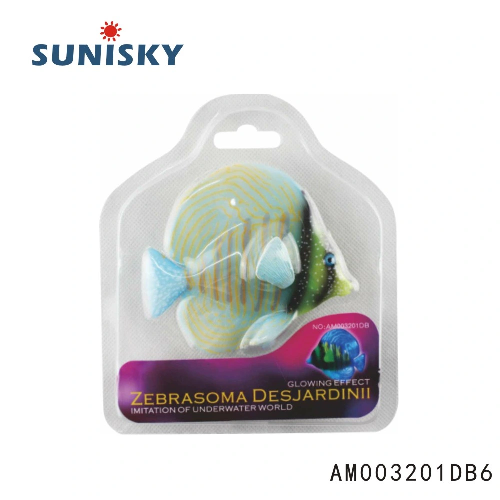 Am003201dB6 Glowing Effect Wholesale/Supplier Artificial Aquarium Fish Hot Sale Rubber Zebrasoma Desjardinii Fish for Fish Tank