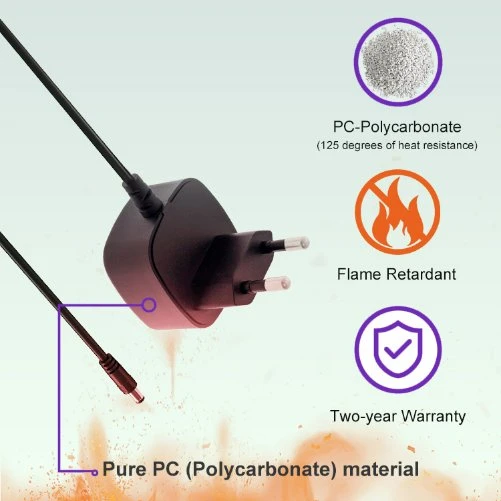 Adaptador de fonte de alimentação de amostra gratuito 5V 1A 5V 2A 5V 3A com GS CE Ukca Kc KCC PSE UL FCC C-Tick SAA RoHS 12V DC bateria de reserva para CCTV