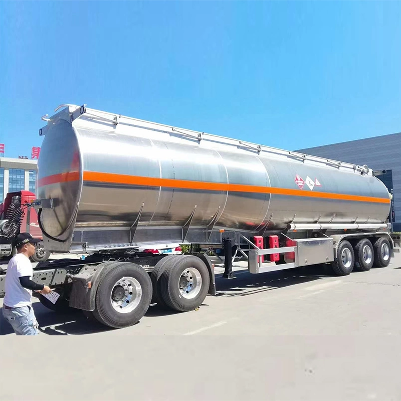 3 Achse 42000L 45000 Liter Aluminium Tankwagen Semi Trailer 5 Kompartiment in Kenia Simbabwe