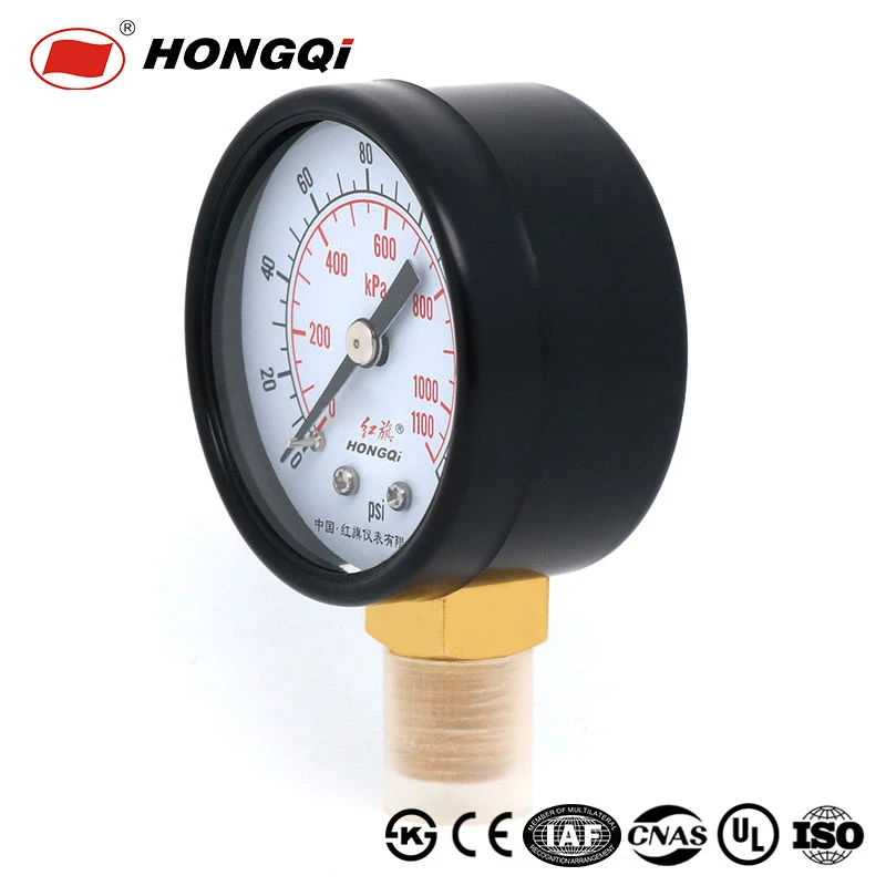 40mm Schwarz Stahl Trockenluftdruckmessgerät hergestellt in China Hongqi-Instrument