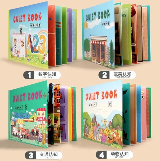 Custom Quiet Book Children Learing Book 3D Book Toy Kids Puzzle Book with Magic Tape Sticker