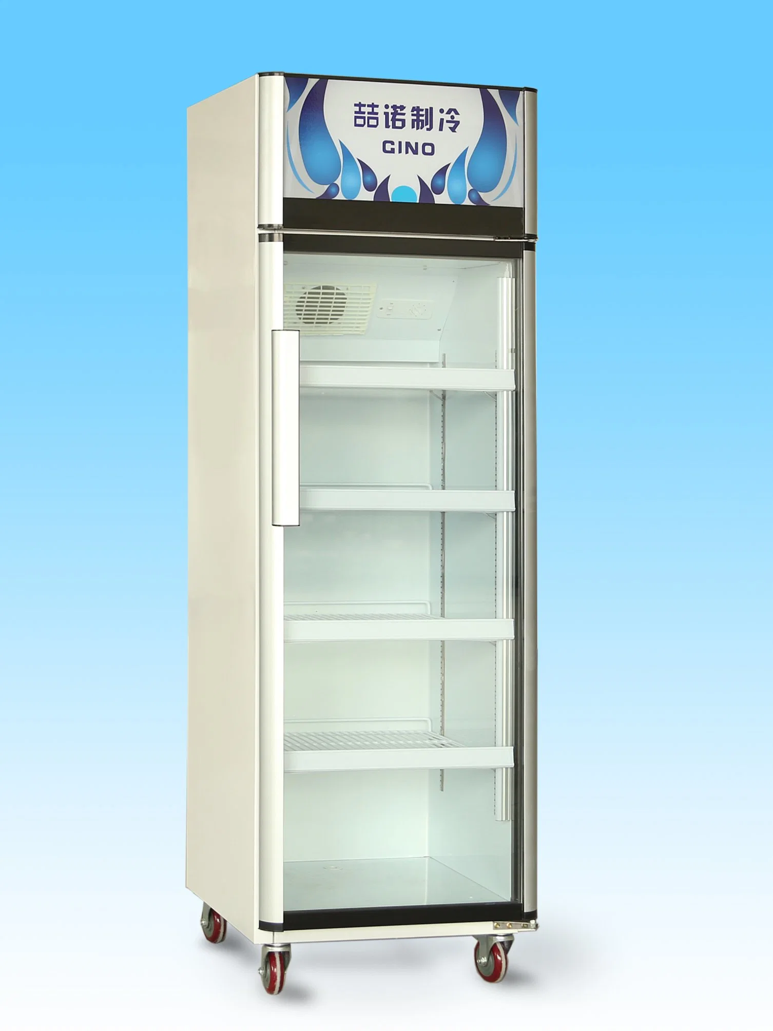 precio de fábrica de la puerta de cristal 2controlador digital de temperatura Enfriadores de Bebidas en posición vertical Mostrar nevera refrigerador congelador del refrigerador