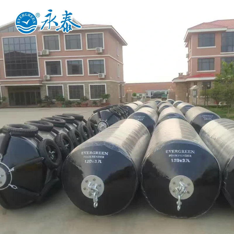 Evergreen Maritime Marine Floating Buoy Foam Filled Fender From Qingdao China