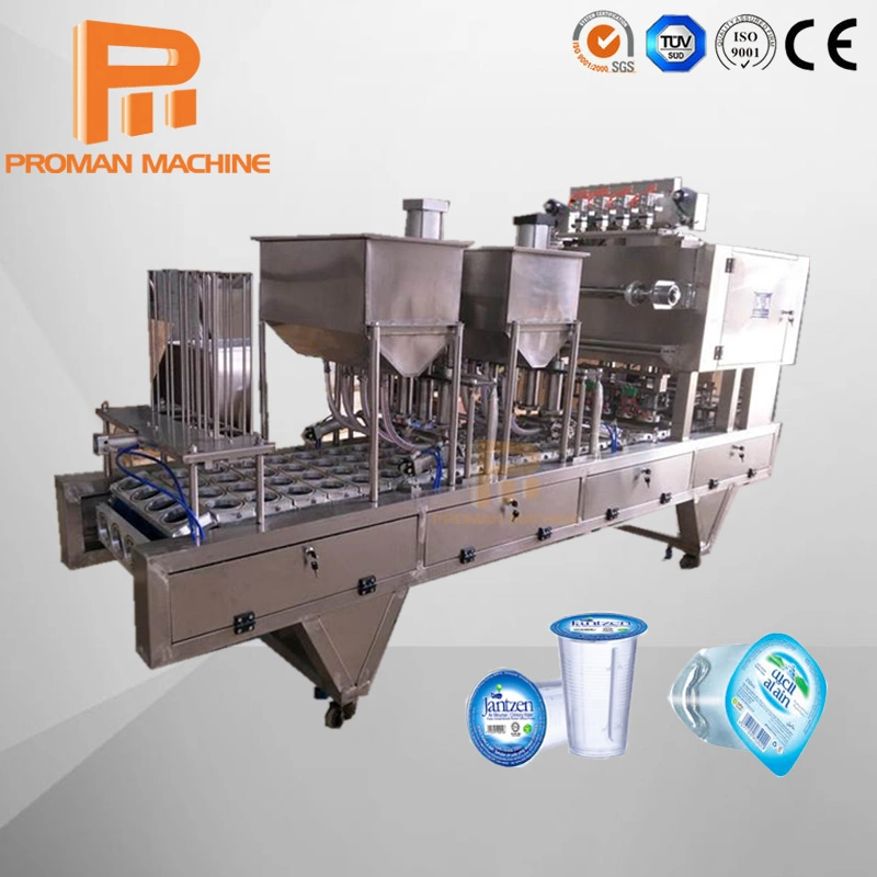 Hergestellt in China PLC Automatische Tasse Wasser Flüssig-Abfüllung Verschließmaschinen mit UV-Sterilisation und Auto Date Printing für Jellies, Reis Pudding und andere Puddings