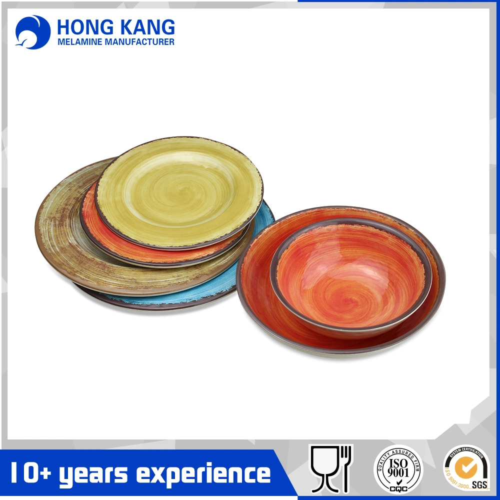 Custom Design Kitchenware Melamine Dinner Plate Set