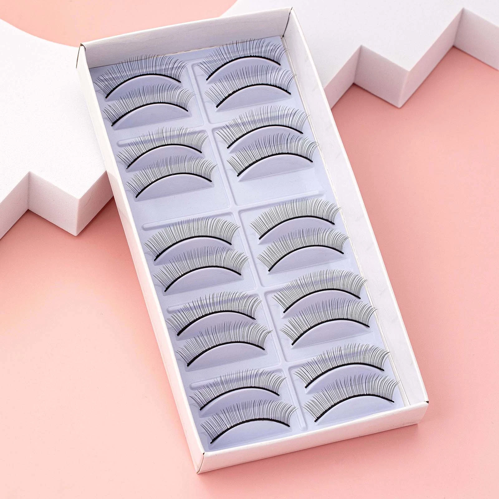 Wholesale/Supplier 10 Pairs 8mm False Eyelashes Training Lashes for Beginners Eyelash Extensions Beauty Salon Student Practice Using