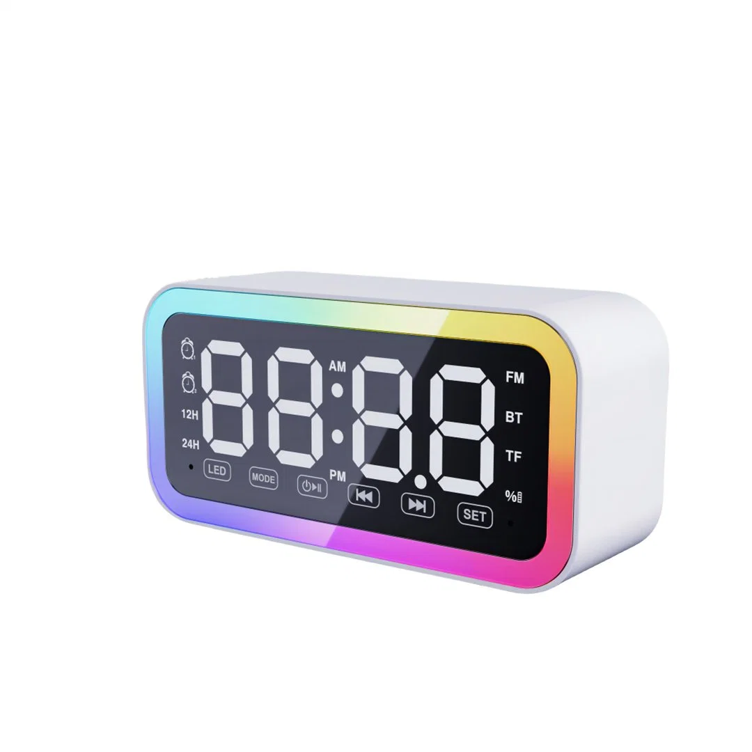 Bluetooth Wireless Digital FM Radio Rechargeable Dual Alarm Clock