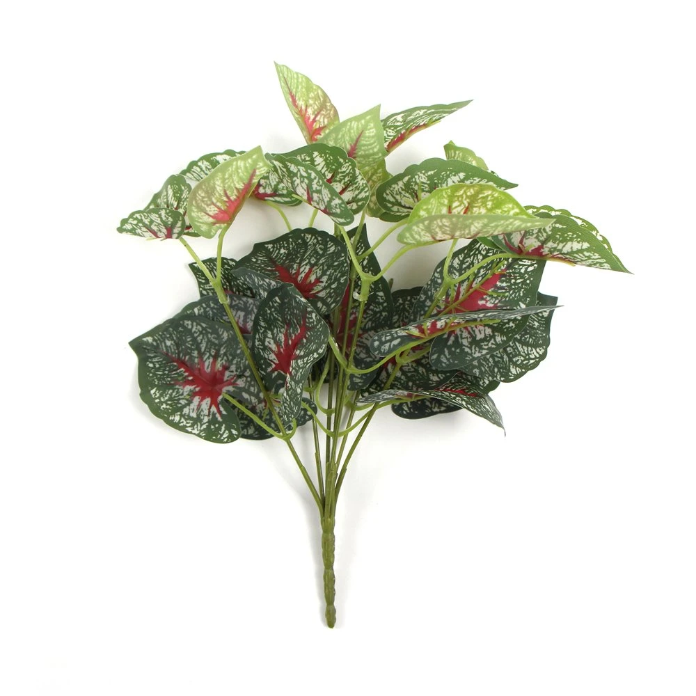 Cheap Price 7 Heads 28 Cm Green Red Artificial Branches Tree Leaves DIY Customized for Decoration