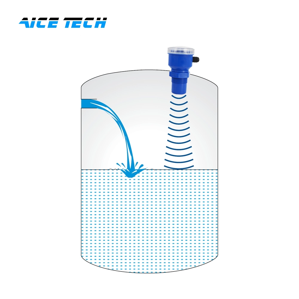 Aice tecnología ultrasónica el depósito de agua de 4-20 ma Sensor de nivel de RS485.