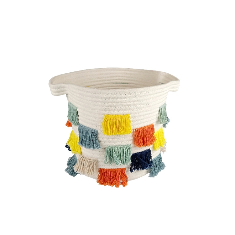 Colored Tassel Cotton Rope Woven Storage