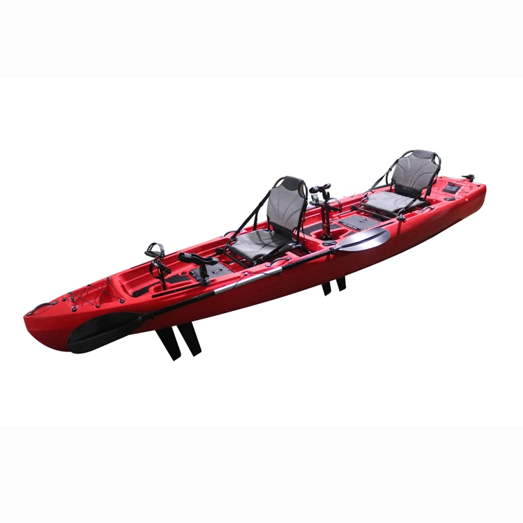 2022 Hot-Selling Sit on Top Two Persons Fishing Double Pedal Plastic Kayak Canoe Boat Made in China