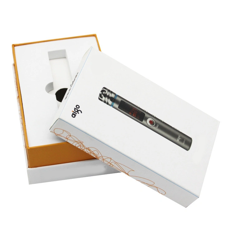 Free Design Custom Logo High Quality White Electronic Cigarette Gift Box Packaging Cardboard Box Recording Pen Gift Box