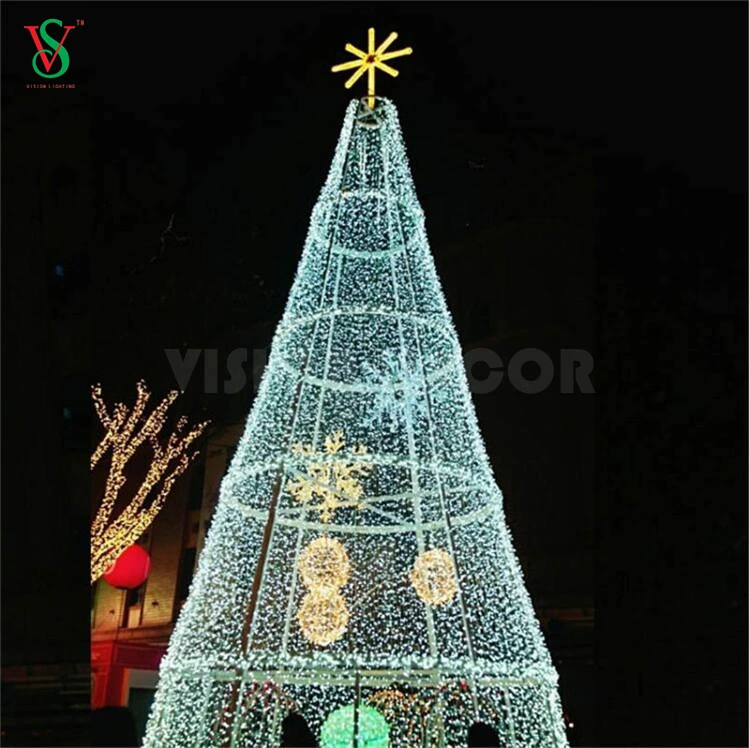 3D en el exterior las guirnaldas guirnaldas de Navidad Árbol de cono de luz LED de Motif