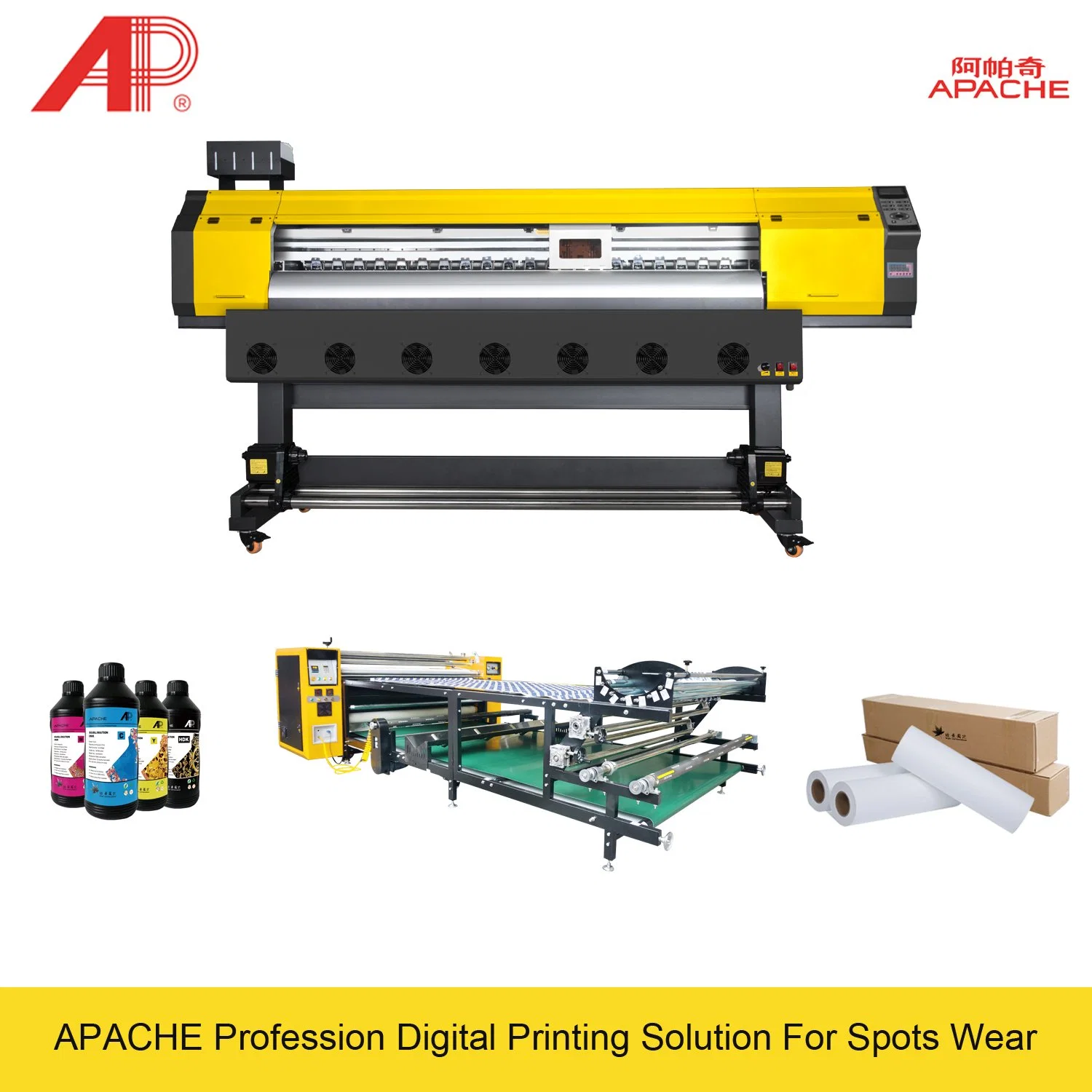 Apache 1800mm Digitaler Breitformat-Tintenstrahldruck-Sublimationsdrucker für Sportbekleidung