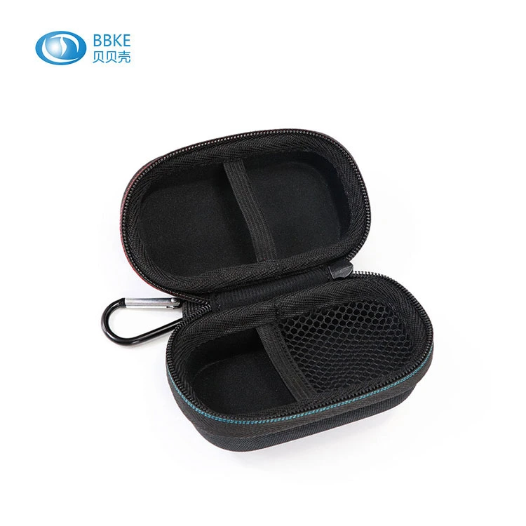 Customized Hard Shell Odor Proof Zipper Linen Oval Round Mini Waterproof Small EVA Earphone Box Earphones Case Headphone Bags EVA Earphone Case Storage Bag